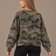 MARse pronto Abbigliamento Felpa corta oversize mimetica 