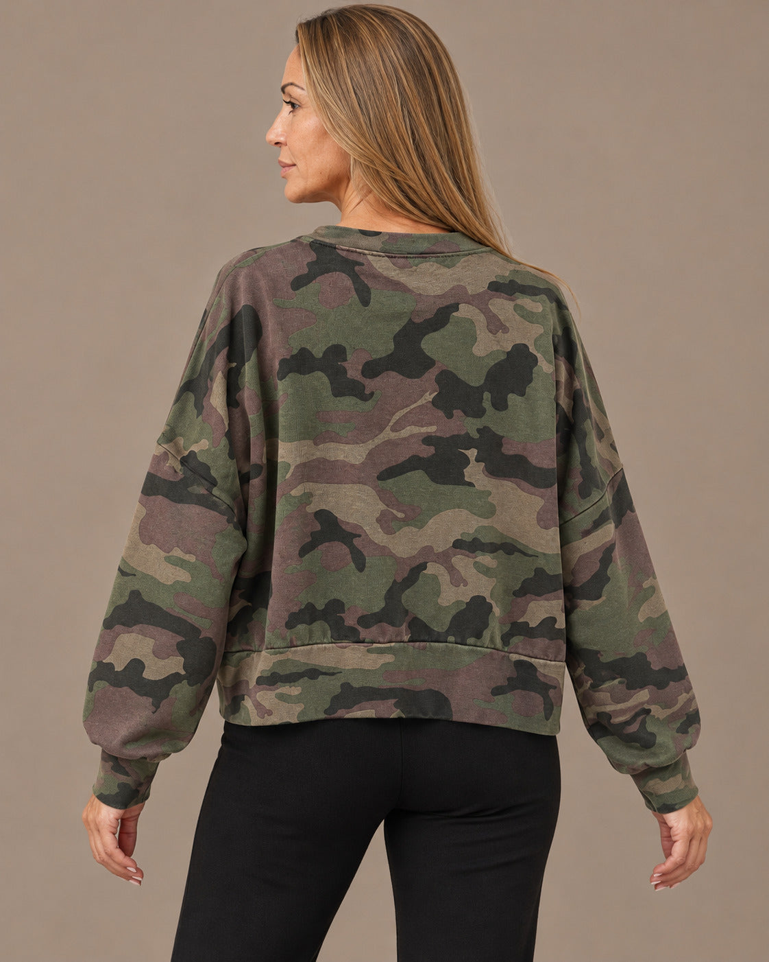 MARse pronto Abbigliamento Felpa corta oversize mimetica 