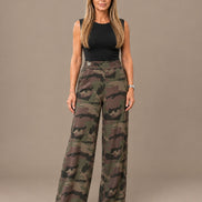 MARse pronto Abbigliamento Pantalone palazzo mimetico 