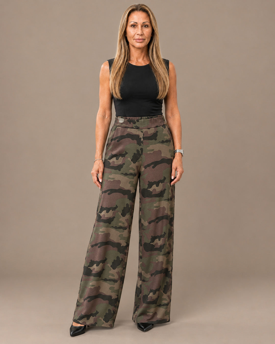 MARse pronto Abbigliamento Pantalone palazzo mimetico 