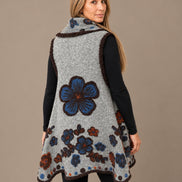 MARse pronto Abbigliamento Gilet floreale con applicazioni in rilievo 