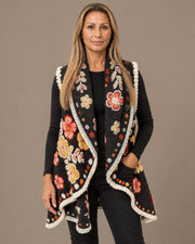 Gilet floreale con applicazioni in rilievo Marseta pronto Marrone/beige