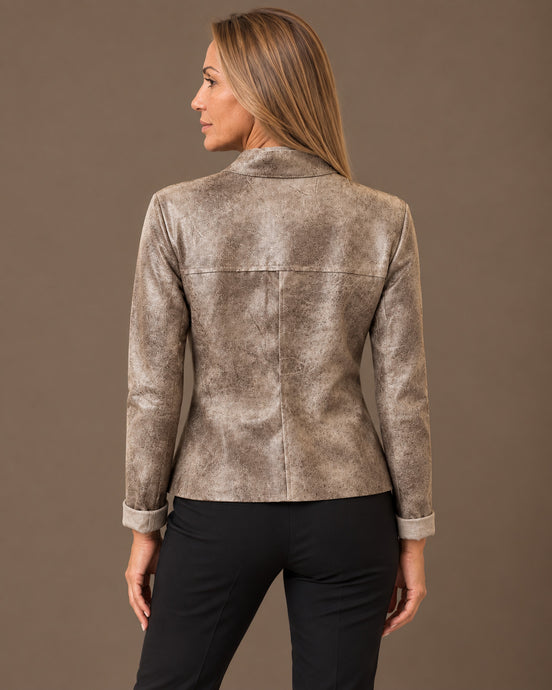 Marseta pronto Abbigliamento Giacca in ecopelle con collo alla coreana Daystar 