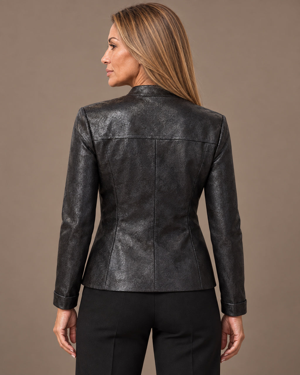 Marseta pronto Abbigliamento Giacca in ecopelle con collo alla coreana Daystar 