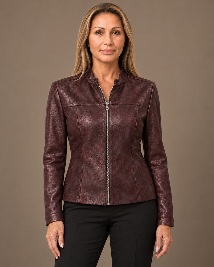 Marseta pronto Abbigliamento Giacca in ecopelle con collo alla coreana Daystar 