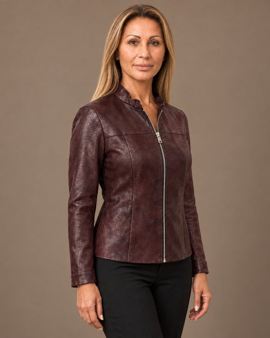 Marseta pronto Abbigliamento Giacca in ecopelle con collo alla coreana Daystar 