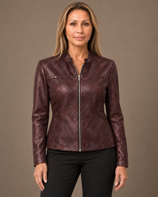 Marseta pronto Abbigliamento Giacca in ecopelle con collo alla coreana Daystar 