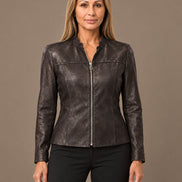 Marseta pronto Abbigliamento Giacca in ecopelle con collo alla coreana Daystar 