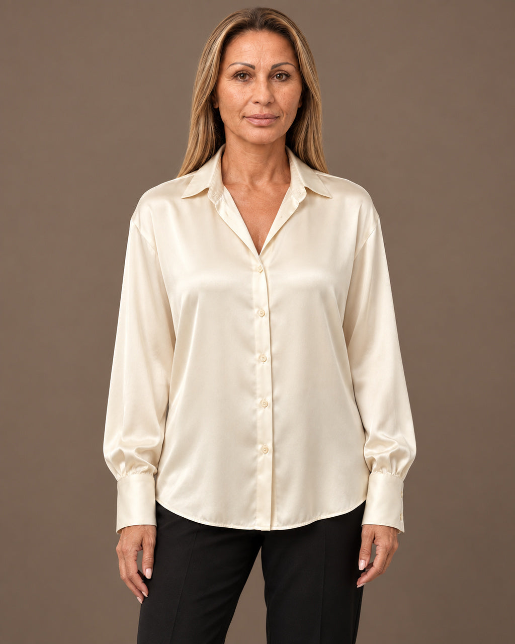 Marseta pronto Abbigliamento Camicia effetto satin con polsini alti 