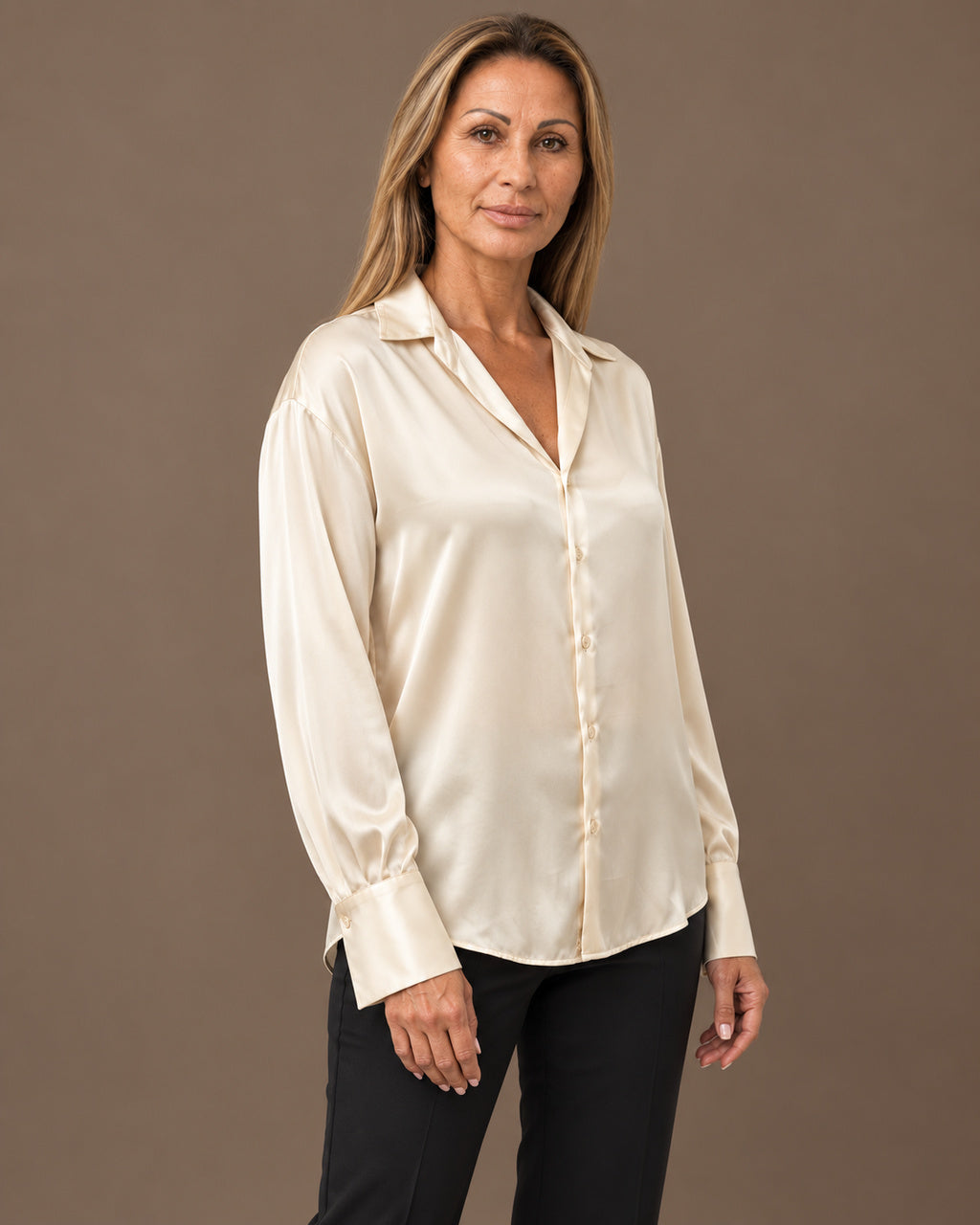 Marseta pronto Abbigliamento Camicia effetto satin con polsini alti 