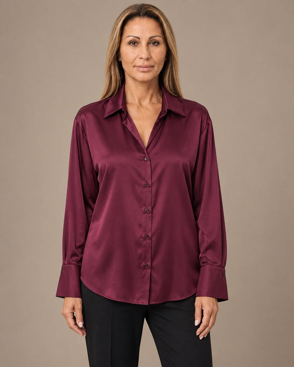 Marseta pronto Abbigliamento Camicia effetto satin con polsini alti 