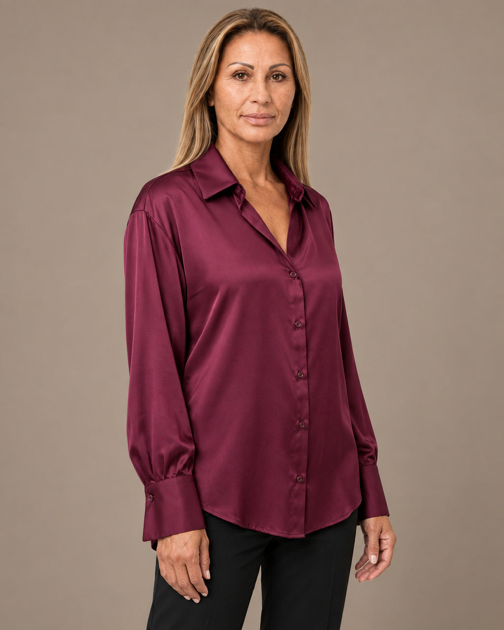 Marseta pronto Abbigliamento Camicia effetto satin con polsini alti 