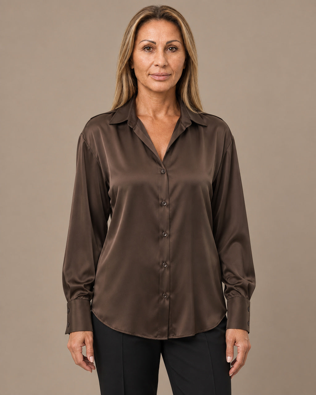 Marseta pronto Abbigliamento Camicia effetto satin con polsini alti 