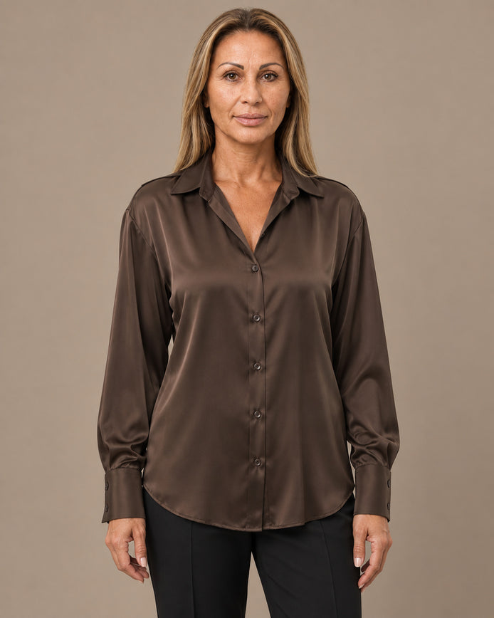 Marseta pronto Abbigliamento Camicia effetto satin con polsini alti 