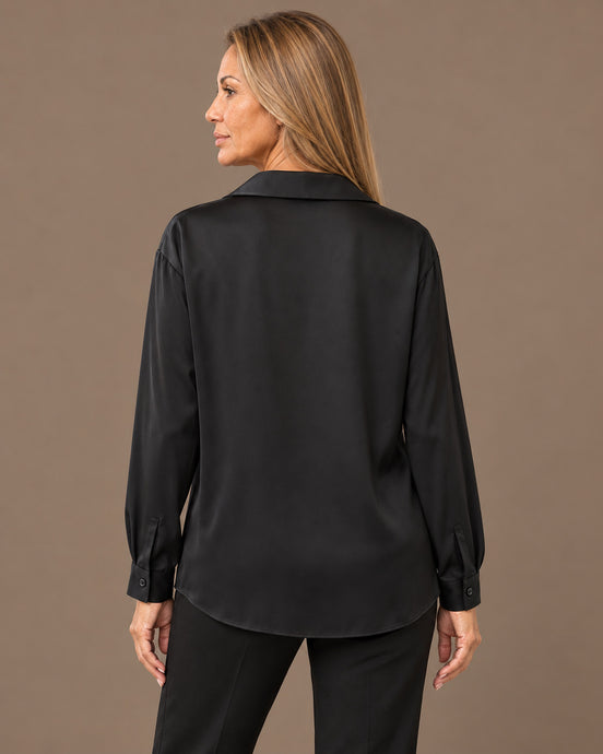 Marseta pronto Abbigliamento Camicia effetto satin con polsini alti 