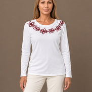 Marseta pronto Abbigliamento T-shirt con ricamo floreale Azara 