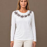 Marseta pronto Abbigliamento T-shirt con ricamo floreale Azara 