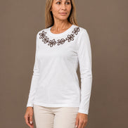 Marseta pronto Abbigliamento T-shirt con ricamo floreale Azara 