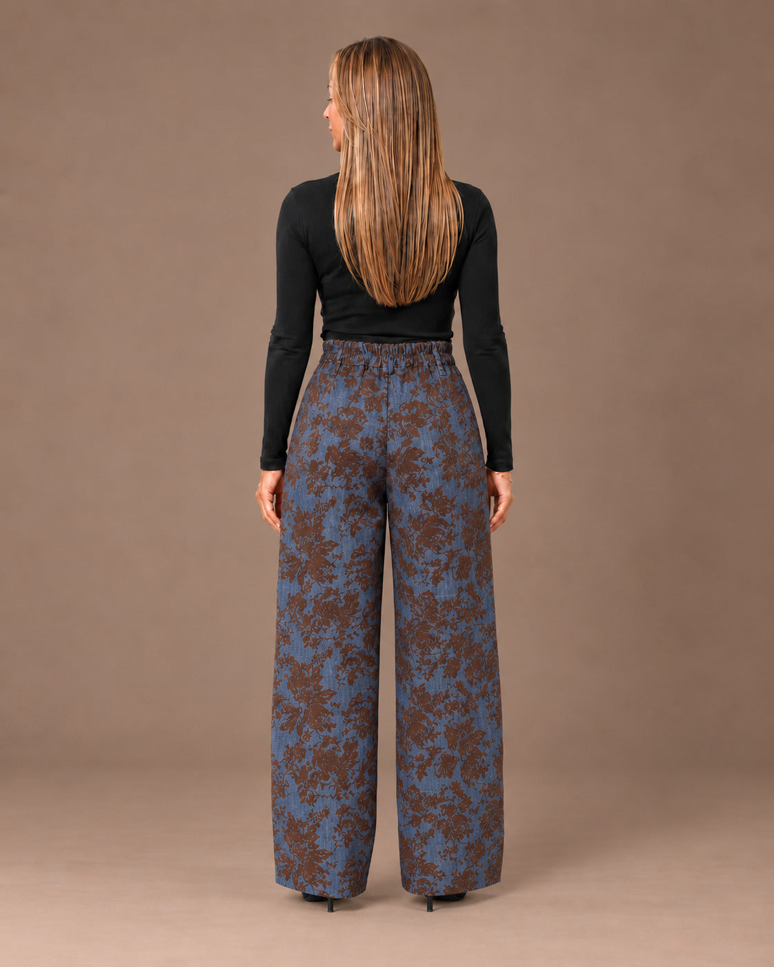 Marseta pronto Abbigliamento Pantalone palazzo floreale con coulisse 