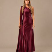 Marseta pronto Abbigliamento Abito monospalla in satin con stola 