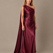 Marseta pronto Abbigliamento Abito monospalla in satin con stola 