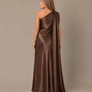 Marseta pronto Abbigliamento Abito monospalla in satin con stola 
