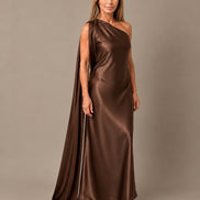 Marseta pronto Abbigliamento Abito monospalla in satin con stola 