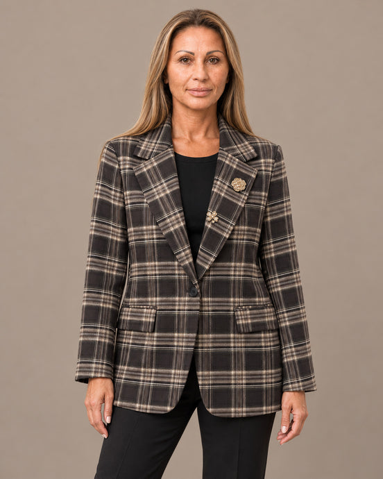 Marseta pronto Abbigliamento Blazer a quadri con dettagli gioiello 