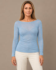 Maglia sottile in misto cashmere Marseta pronto Azzurro chiaro