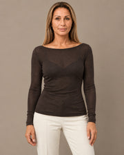 Maglia sottile in misto cashmere Marseta pronto Marrone