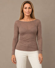 Maglia sottile in misto cashmere Marseta pronto Nocciola