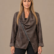 Marseta pronto Abbigliamento Giacca in ecopelle con zip asimmetrica 
