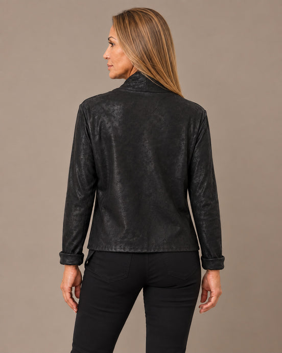 Marseta pronto Abbigliamento Giacca in ecopelle con zip asimmetrica 