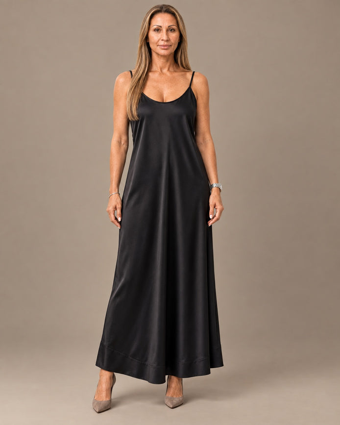 Marseta pronto Abbigliamento Abito slip dress in raso con taglio in sbieco 