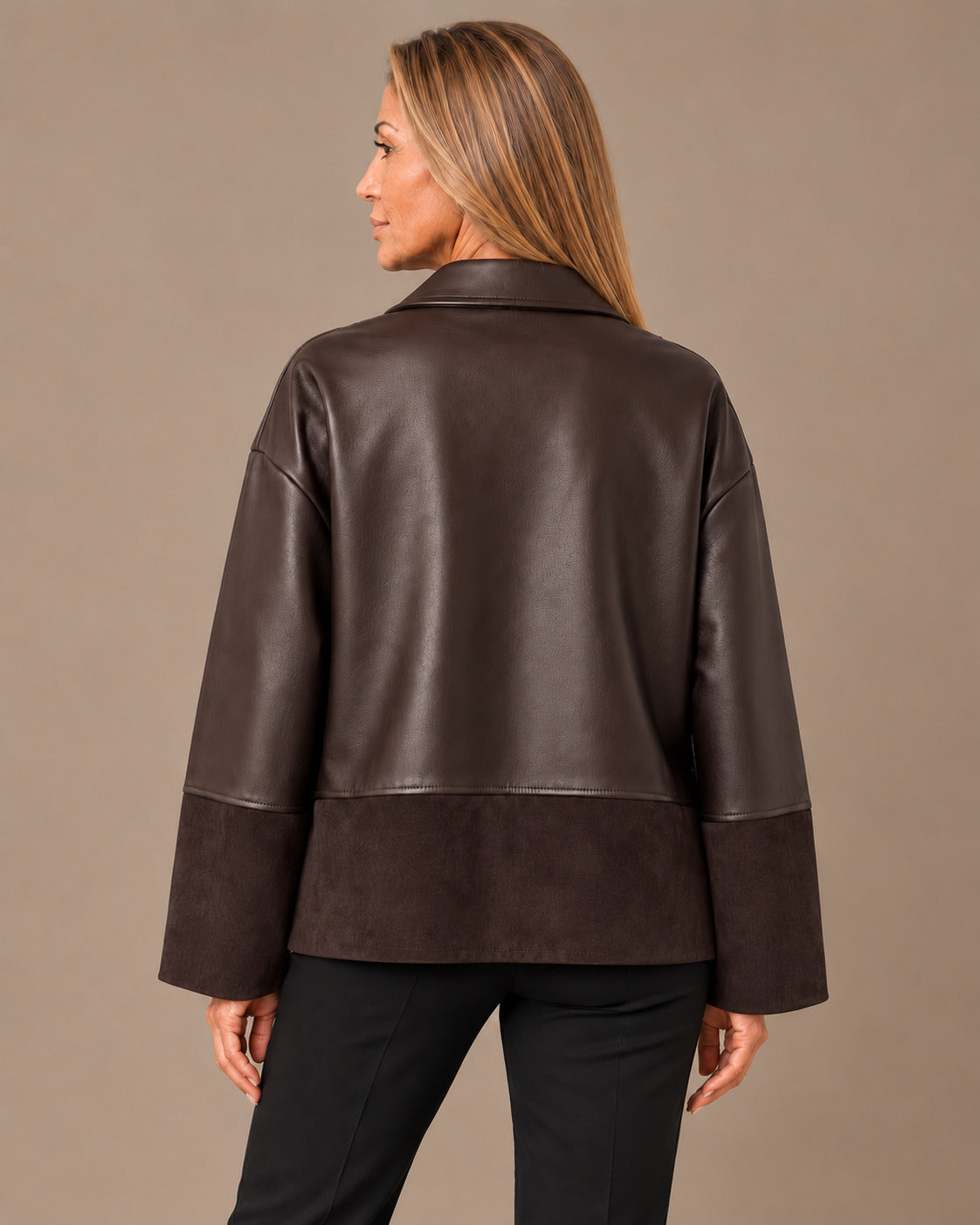Marseta pronto Abbigliamento Giacca effetto pelle con inserti effetto camoscio 
