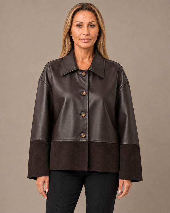 Marseta pronto Abbigliamento Giacca effetto pelle con inserti effetto camoscio 