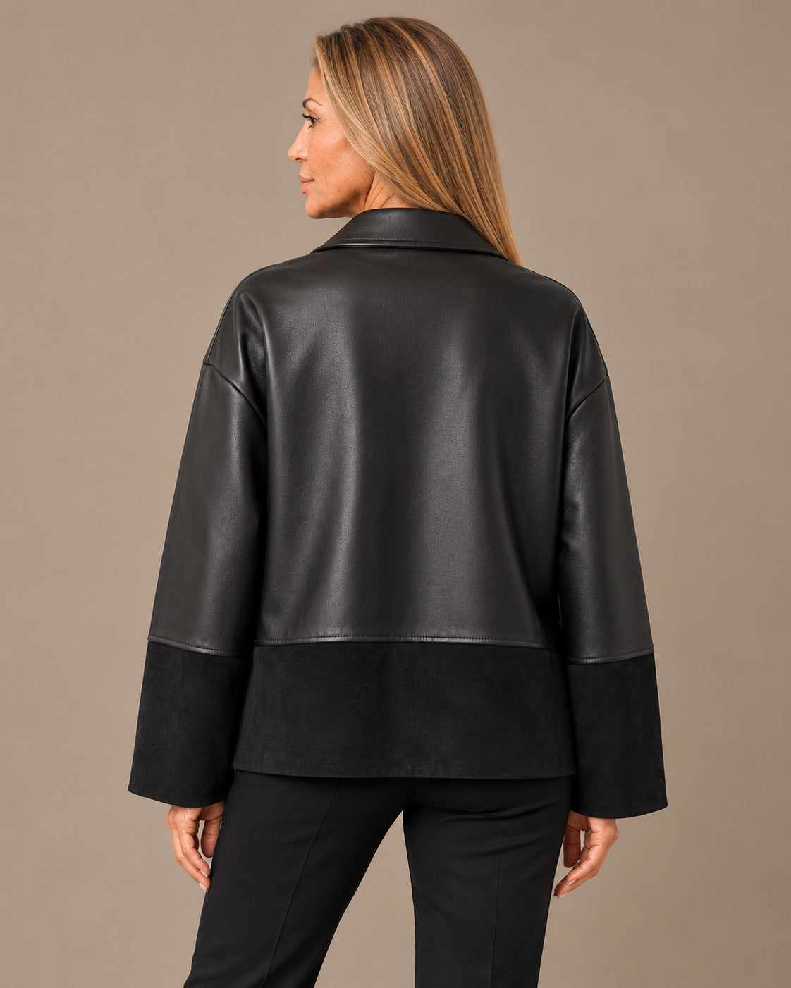 Marseta pronto Abbigliamento Giacca effetto pelle con inserti effetto camoscio 