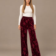 Marseta pronto Abbigliamento Pantalone palazzo in velluto floreale 