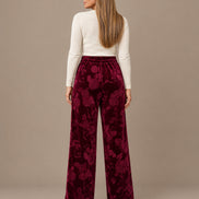 Marseta pronto Abbigliamento Pantalone palazzo in velluto floreale 