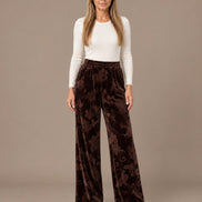Marseta pronto Abbigliamento Pantalone palazzo in velluto floreale 