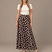 Marseta pronto Abbigliamento Gonna in raso con stampa a pois 