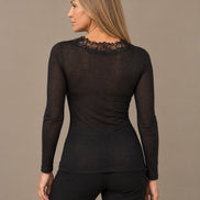Marseta pronto Abbigliamento Maglia in cashmere con scollo in pizzo 
