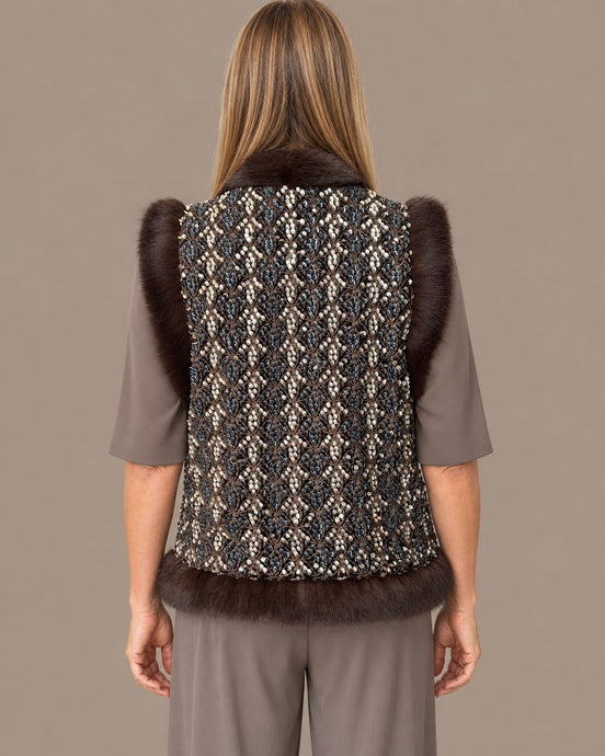 Marseta pronto Abbigliamento Gilet ricamato con applicazioni luminose 