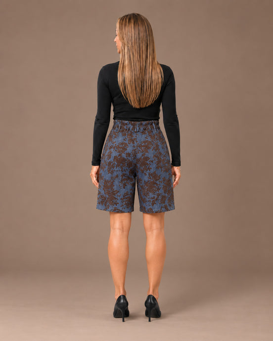 Marseta pronto Abbigliamento Bermuda a fantasia floreale con pinces 