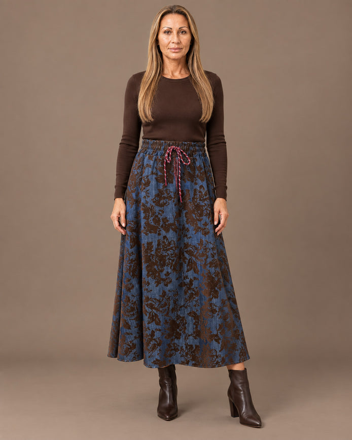 Marseta pronto Abbigliamento Gonna lunga floreale con coulisse 