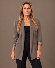 Blazer donna con maniche risvoltate Marseta pronto Marrone