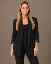 Blazer donna con maniche risvoltate Marseta pronto Nero