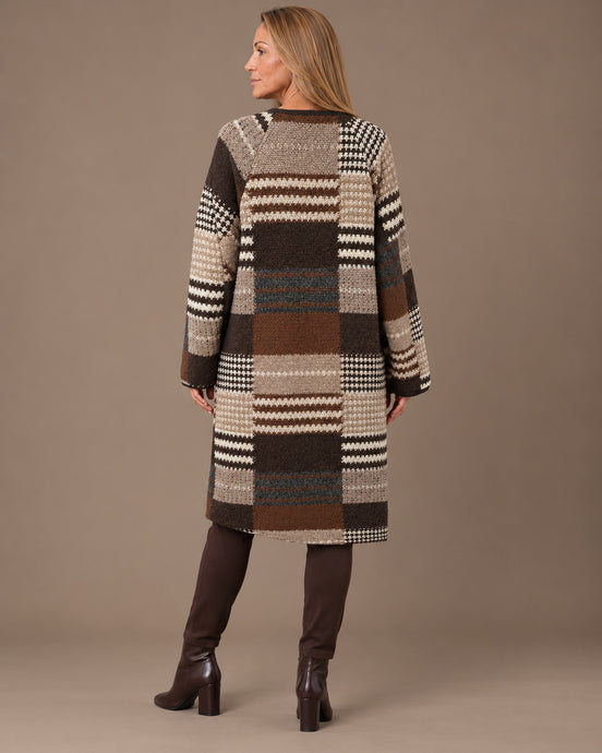 Marseta pronto Abbigliamento Cardigan lungo a fantasia geometrica 