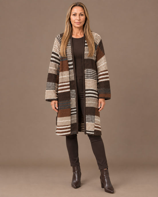 Marseta pronto Abbigliamento Cardigan lungo a fantasia geometrica 