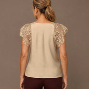 Maryley Abbigliamento Top lingerie con scollo a V e pizzo 